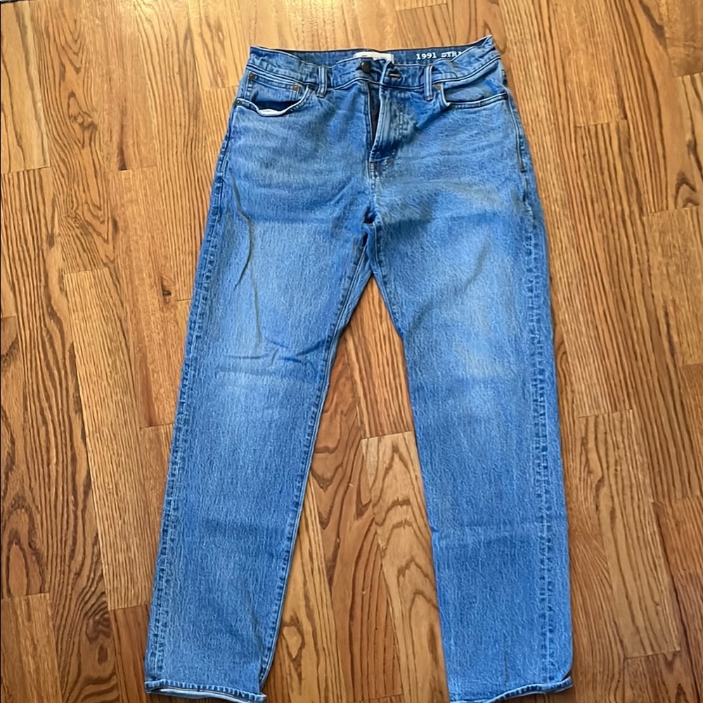 Madewell Blue Straight Leg Jeans with Classic Denim Wash